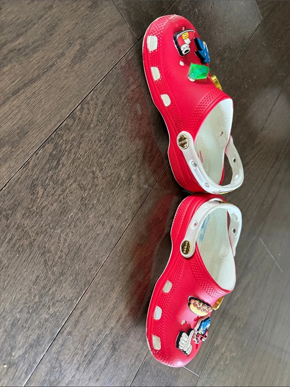 CROCS Kids Red and White Sonic-Themed Water Shoes